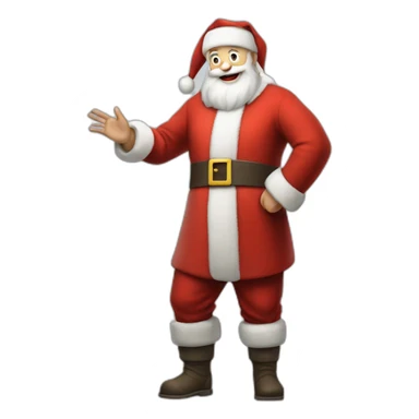 Full height Actively gesturing with hands pale skin Santa Claus in gray sticker