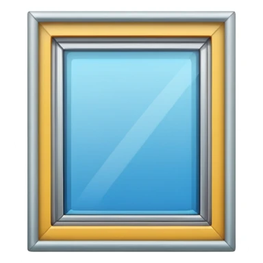 glass window with clear rectangular frame sticker