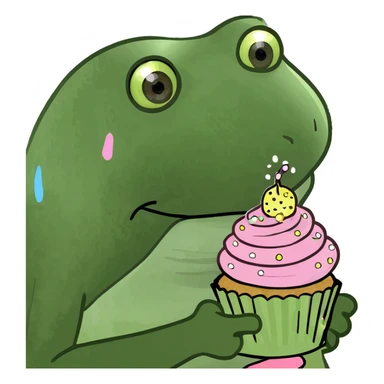 Holding a Sparkly Cupcake  sticker