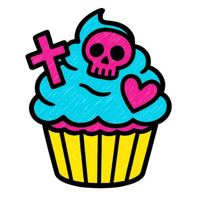 gothic cupcake sticker