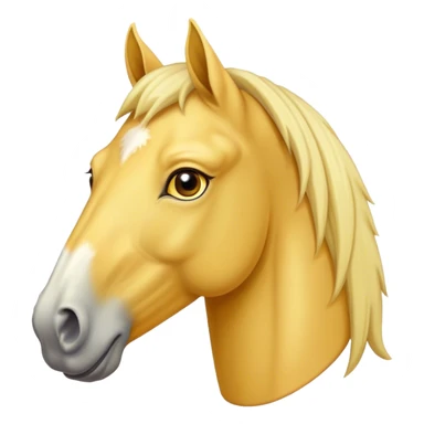 A mature yellow horse with its face facing us. sticker