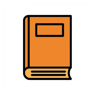 front facing orange book, bold orange color, clean lines sticker