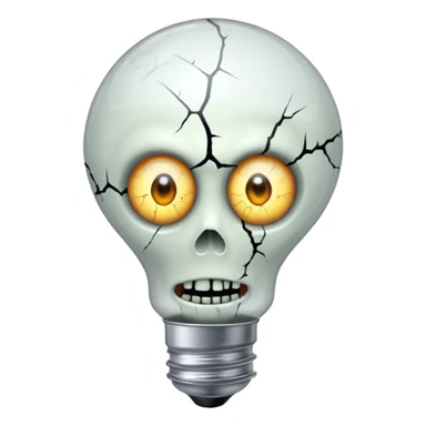 bulb with horror eyes sticker