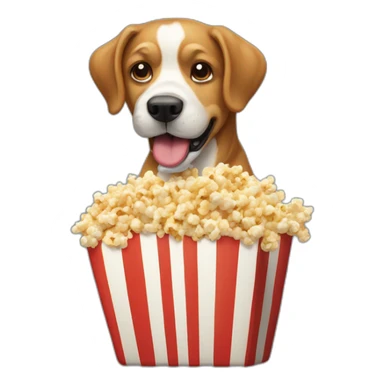 Chien qui mange popcorn sticker