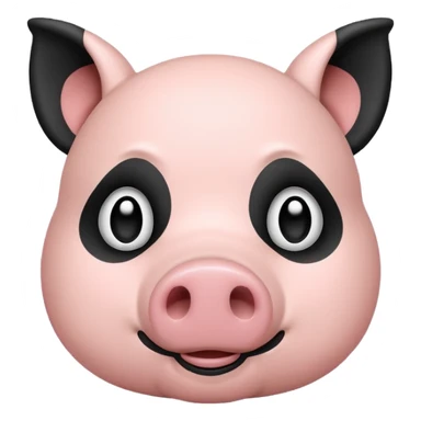 black and white pig emoji sticker