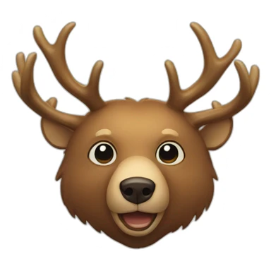bear with giant elk antlers sticker