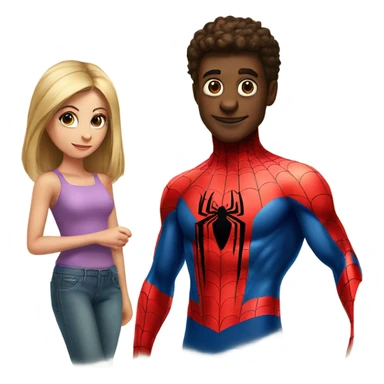 Spiderman and girl  sticker