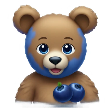 Teddy bear emoji merged with blueberry emoji  sticker
