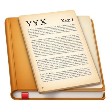 open textbook with formula y = x² sticker