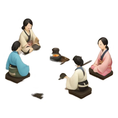 Tea ceremony in Japanese house  sticker