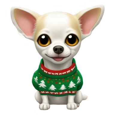 Xmas white chihuahua  sticker