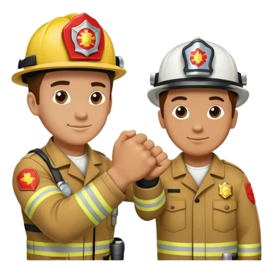 A fireman and a EMT making fist bump  sticker