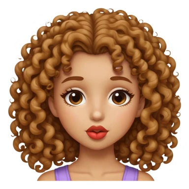 ragazza riccia e bacio sticker