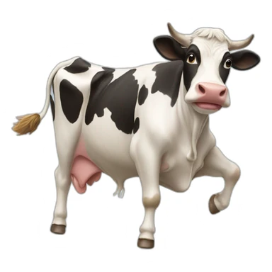 cow doing cartwheel sticker