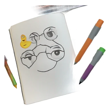 Colouring pens and book sticker