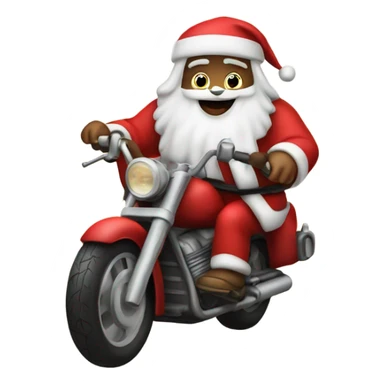 Santa and Jesus on a motorcycle  sticker