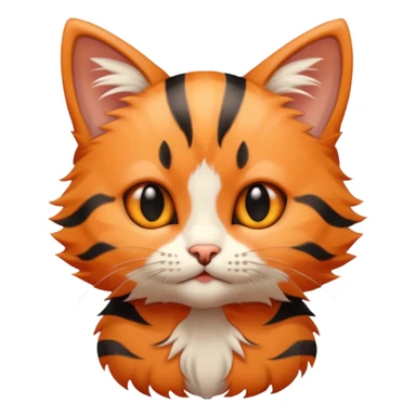 a sitting kitten with stripes sticker