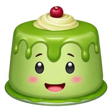 Make this emoji green: 🍮 and remove the plate sticker