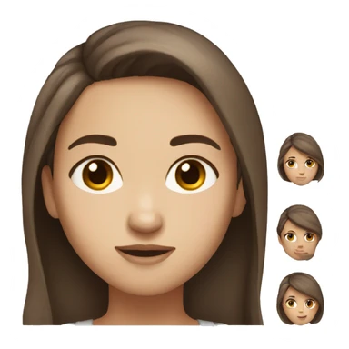 Girl white skin brown hair brown eyes sticker