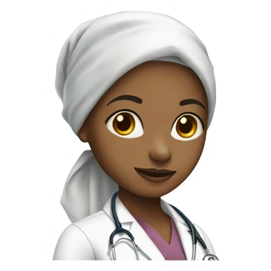 beautiful girl doctor in a headscarf sticker