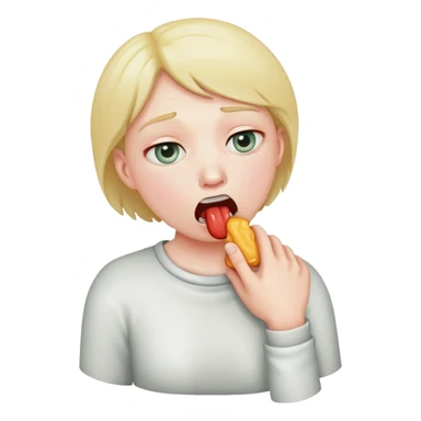 Emoji choking themself sticker