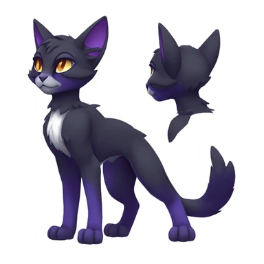 Anthro Dark Colorful shiny Edgy Cool Shy Grumpy FurSona Feline Fakemon Full Body sticker