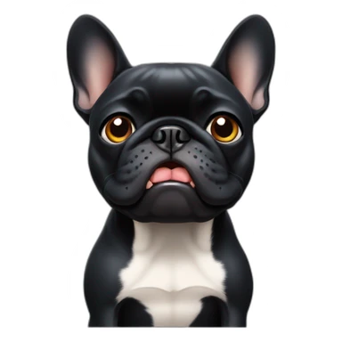 black french bulldog gets angry sticker