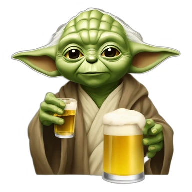 Maître yoda avec une bière  sticker