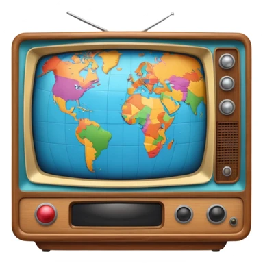 Tv with an globe  sticker