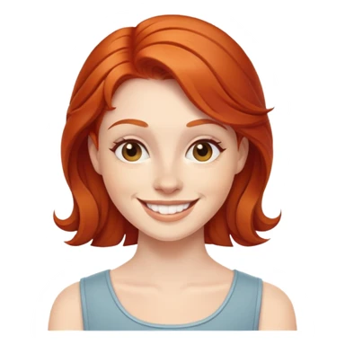 Redhead with smile sticker