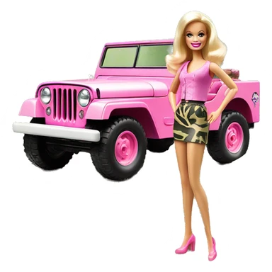 jungle tour Barbie 1963 Willy’s pearly pink cj jeep sticker