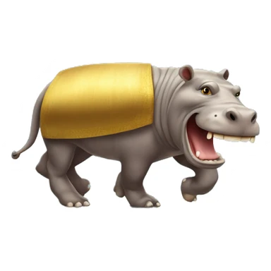 hippopotamus CHASING king tut sticker