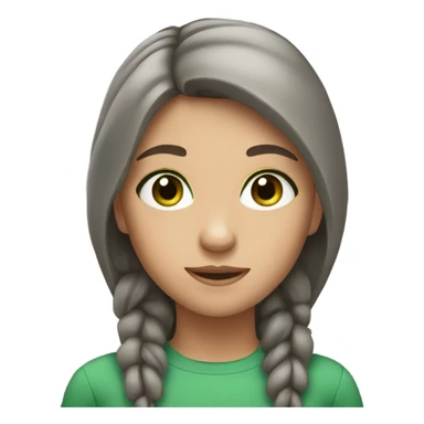 girl with brown and gray hair and green eyes sticker