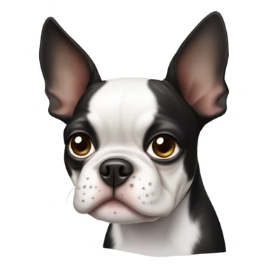 boston terrier with folded ears sticker