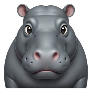 cinematic-noble-hippo-portrait-emoji,-poised-and-regal,-with-a-massive,-robust-build-and-a-smooth,-sleek-slate-gray-hide,-deep-set-soulful-eyes,-simplified-yet-sharp-and-sophisticated-features,-highly-detailed,-glowing-with-a-soft radiance sticker
