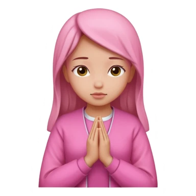 A Girl in pink praying  sticker