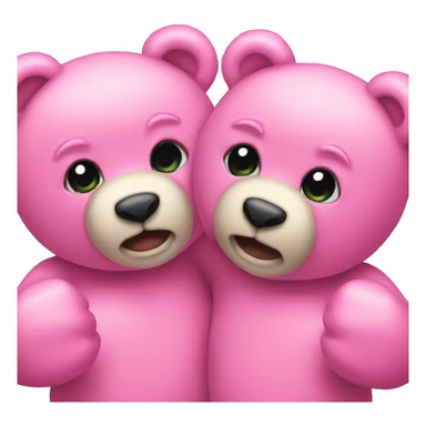 two pink teddy bears punching sticker
