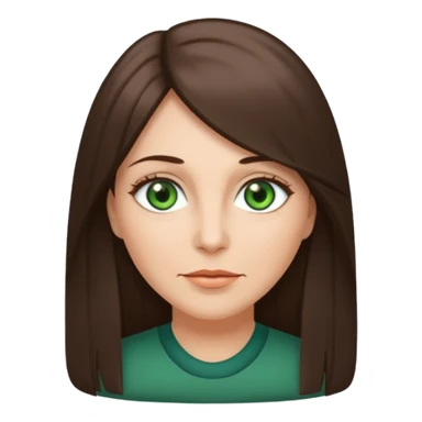 middle age woman with green eyes and long straight ashy brown hair  sticker