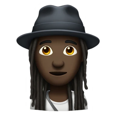 Dark skin dude with dreads wearing a hat  sticker