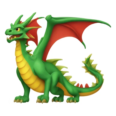  graoully dragon, green body and red back and green / yellow wings sticker
