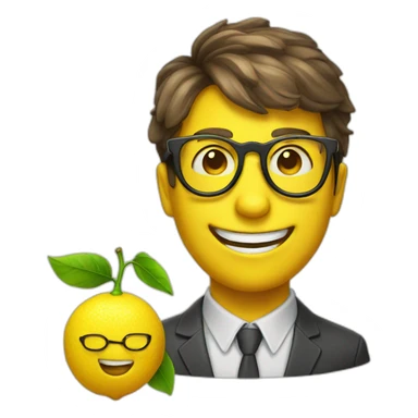 Happy Lemon with nerd glasses sticker