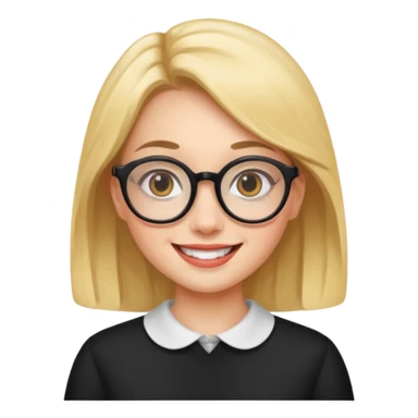 big spects with girl smile sticker