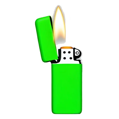 A neon green lighter sticker