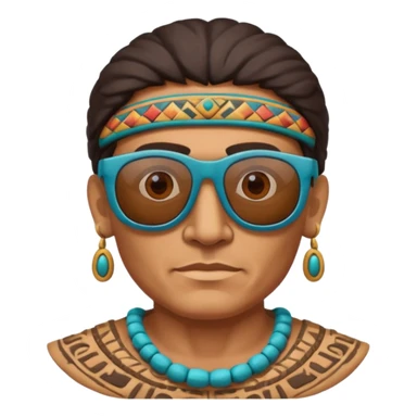 handbok ancient mayan man with sunglasses sticker