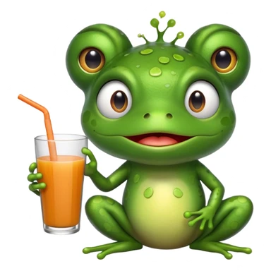 лягушка с соком, наблюдающая хаос sticker