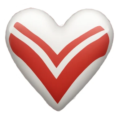 chevron red and white heart sticker