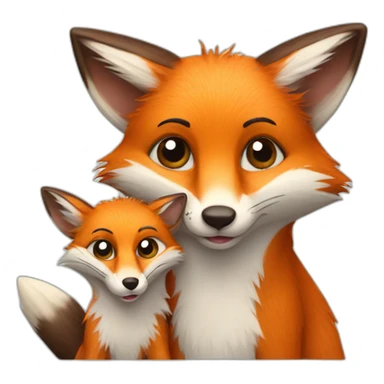 fox with opossum sticker