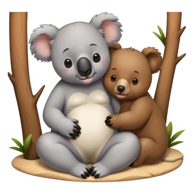 Koala massages bear sticker