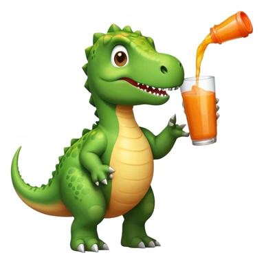 dinosauro che beve un succo sticker