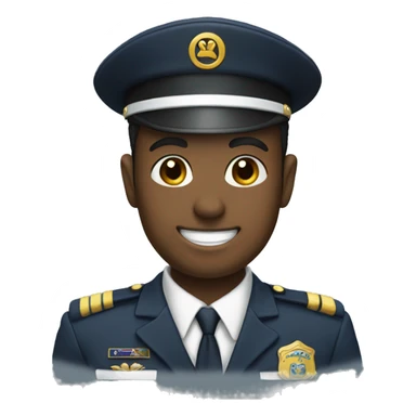 a human smiling with uniform sticker
